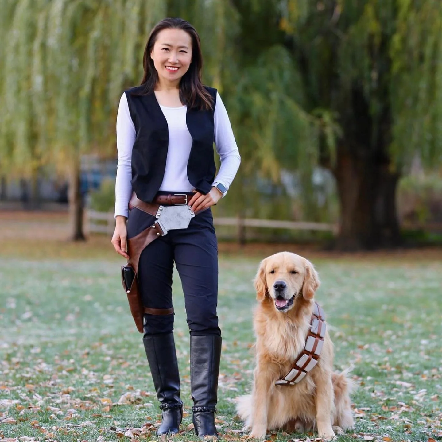 #tbt to this amazing Halloween costume from @harry_thegoldenboy and his Momma. It&rsquo;s almost time for our Annual Decorate Your Dog contest. Have they recovered from Halloween yet?