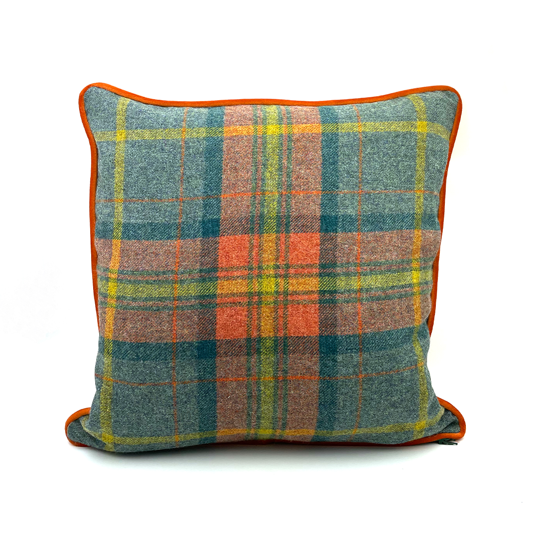 Papaya Check Cushion