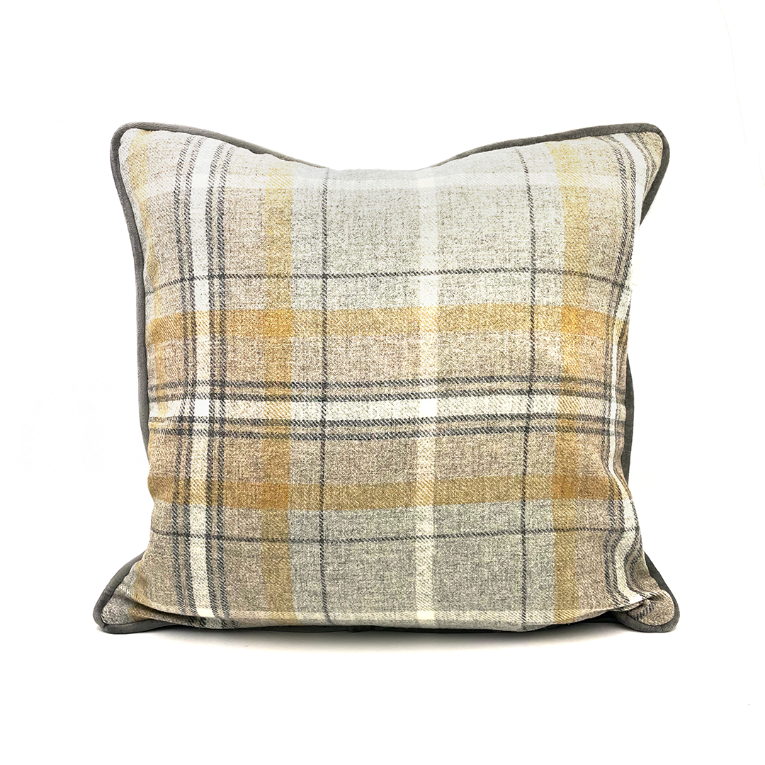 Dove Grey Check Cushion