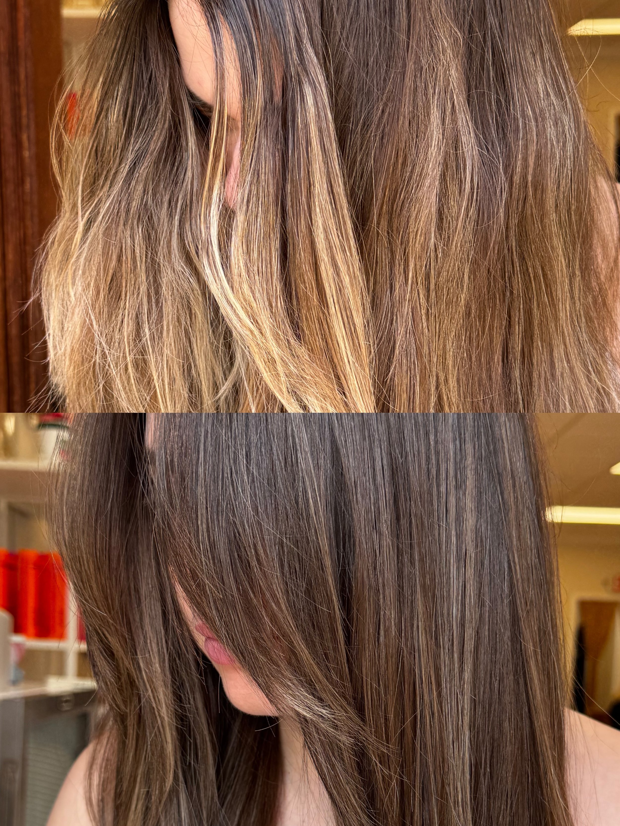 she came in ready for a reset (and we love it) 🤎

.

#brunette #brunetterefresh #gloss #haircolorrefresh #hairtransformation