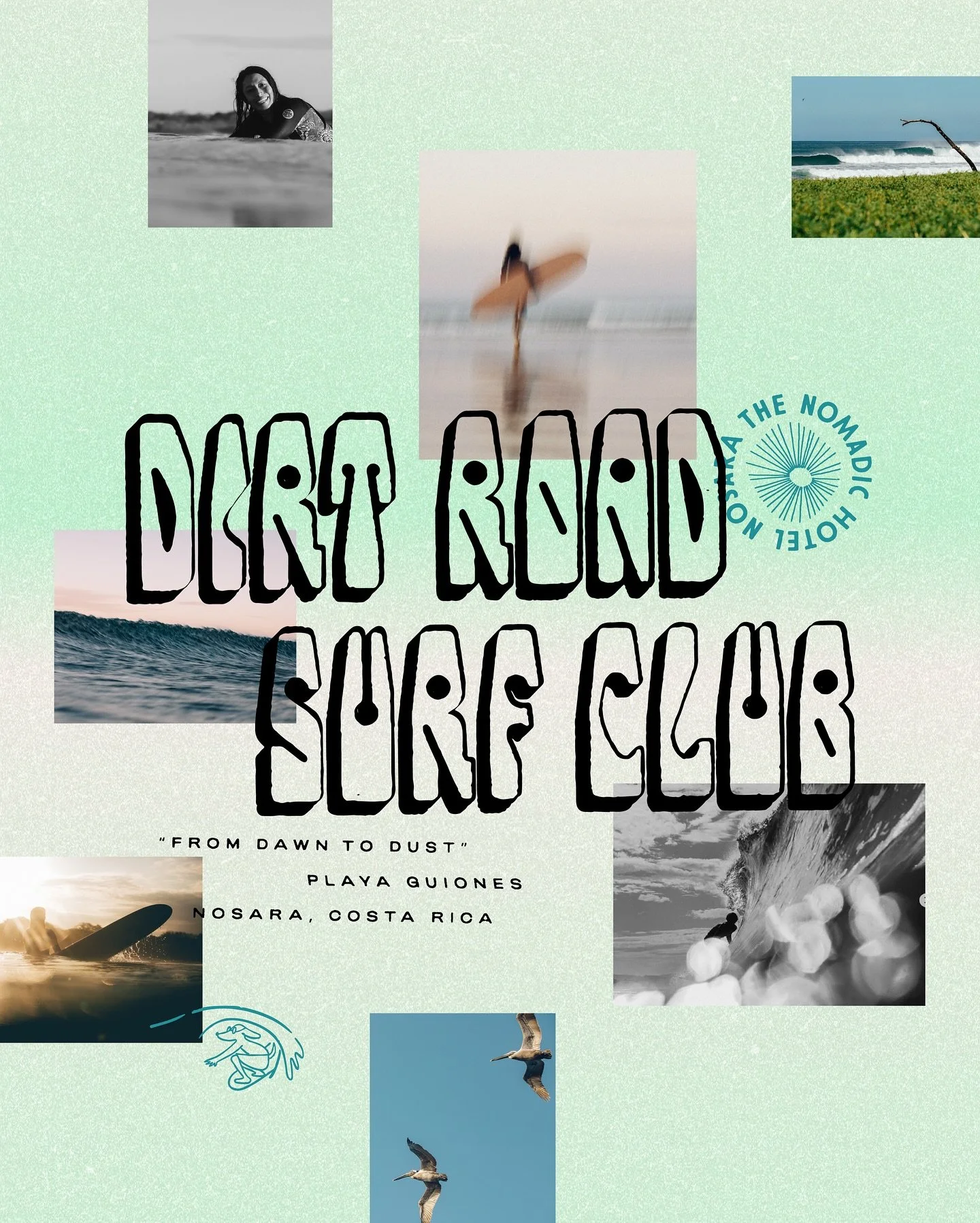 Branding elements for @nomadicnosara in Nosara, Costa Rica.