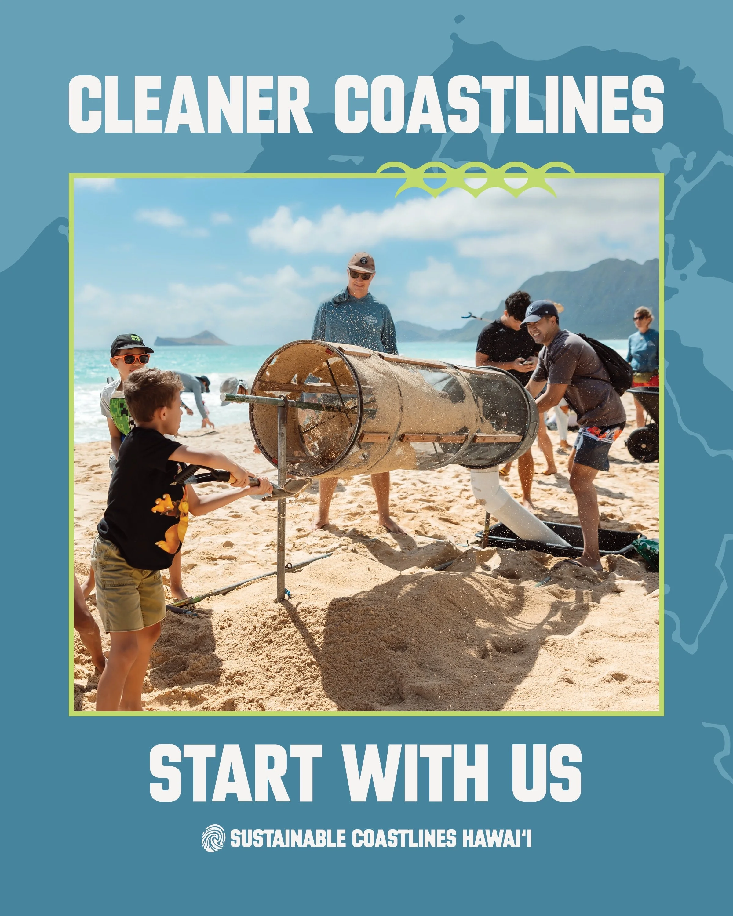A new identity for @sustainablecoastlineshawaii, shaped by water. (3/3)

Sustainable Coastlines Hawaiʻi shows up in a lot of places &mdash; on beaches, at cleanups, in classrooms, on reports, on shirts, on signage and out in the field. The identity n
