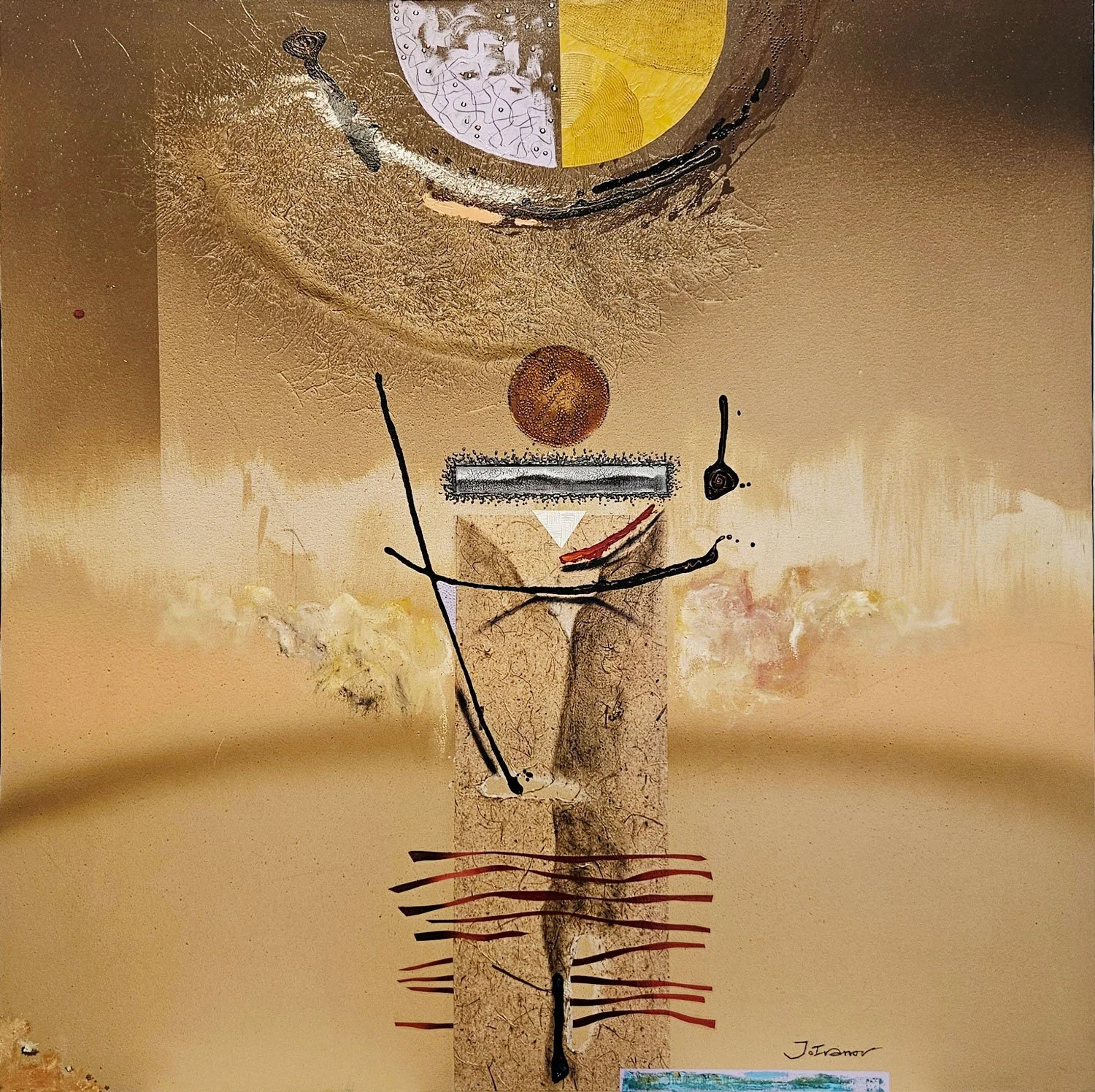  Some Other Autumn  48" x 48"  Mixed media on canvas and board.