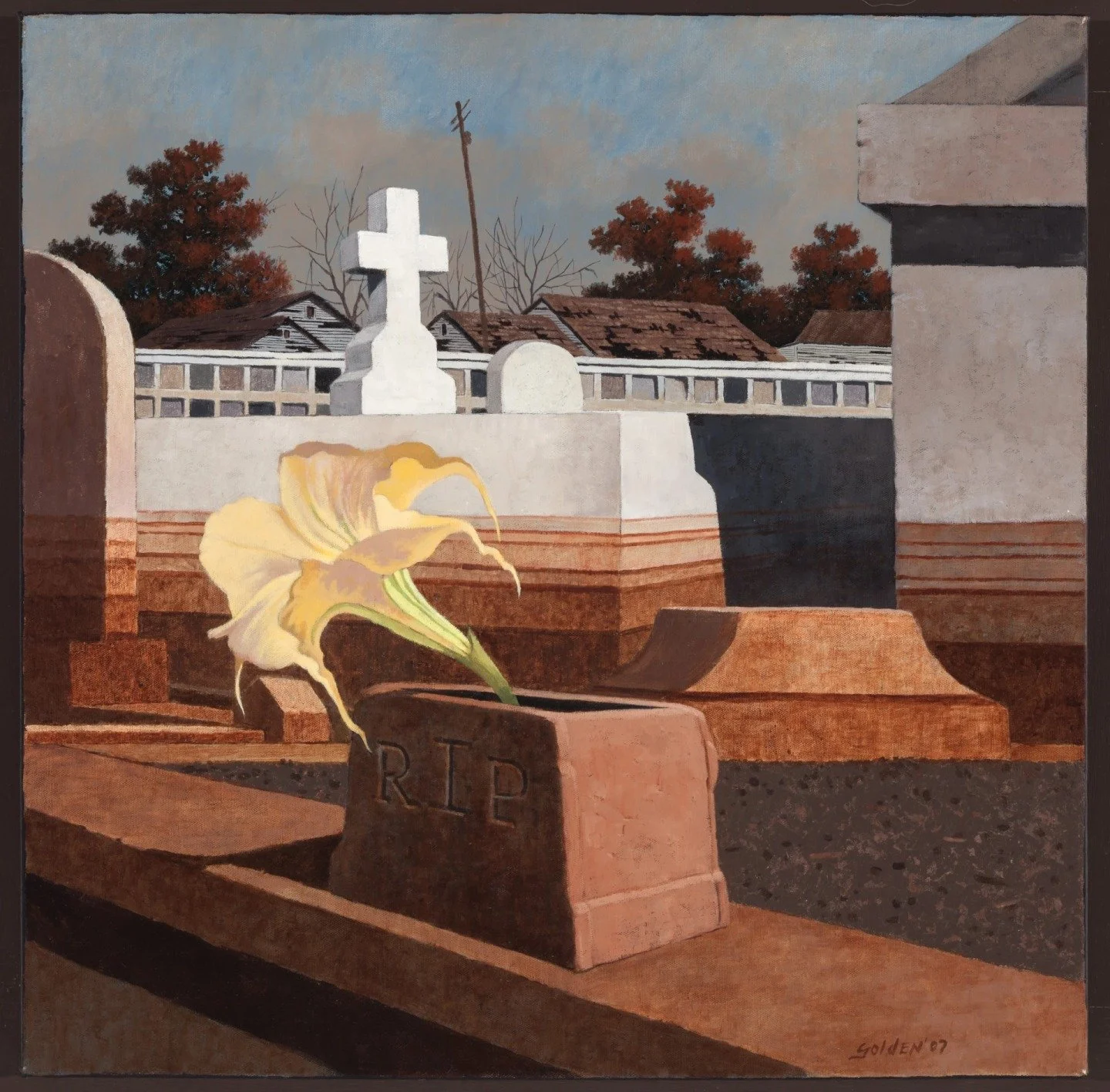 We rely on our artists to convey what often cannot be expressed in words.  In the aftermath of Hurricane Katrina's catastrophic levee failures, Rolland Golden began painting a body of work in response to this seismic event.  Fusing his keen eye for n