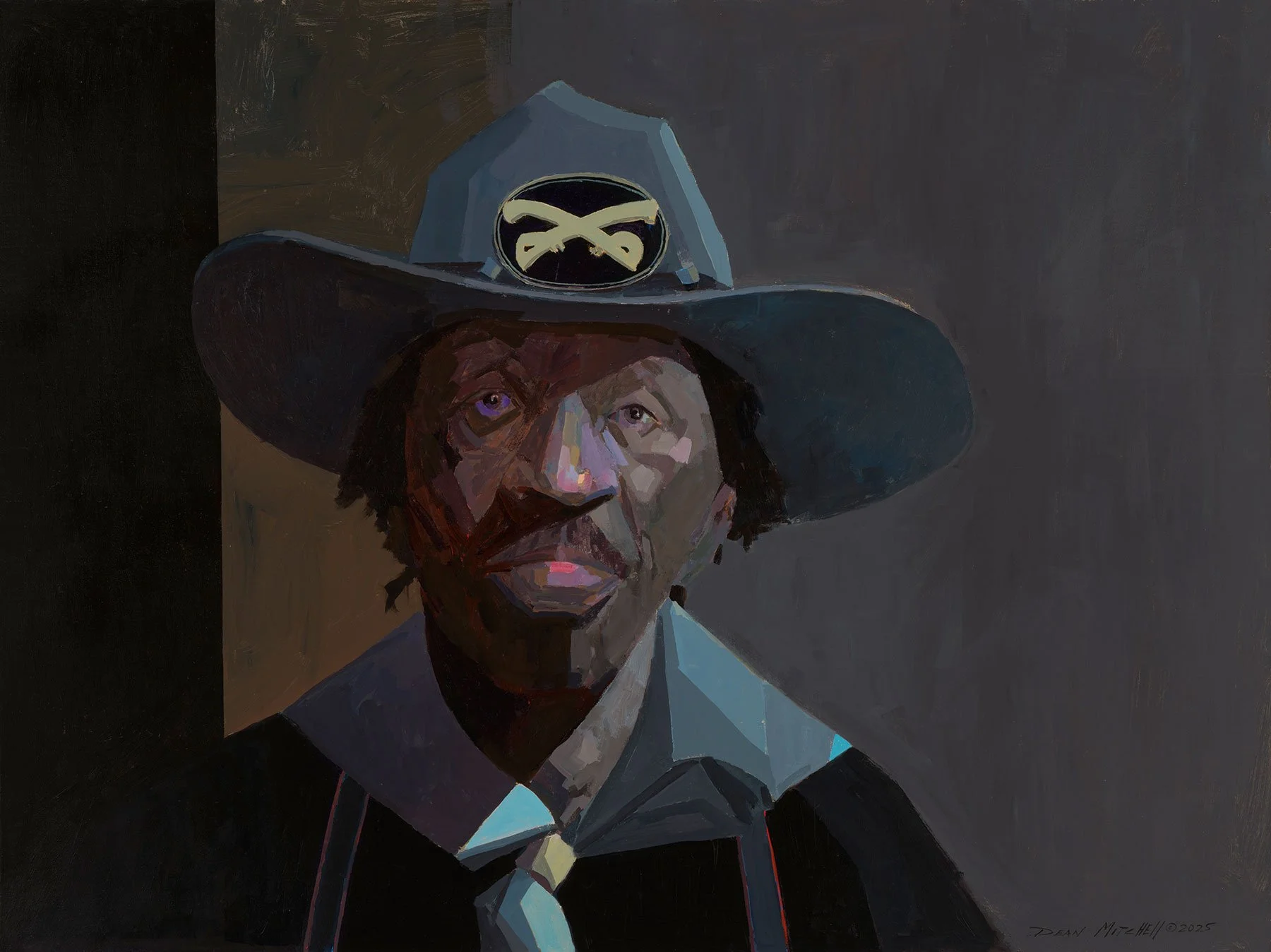  PORTRAIT OF JAMES MADISON, BUFFALO SOLDIER  (30" x 40"; 41" x 51" framed)
 Acrylic on panel. 2025. *SOLD*