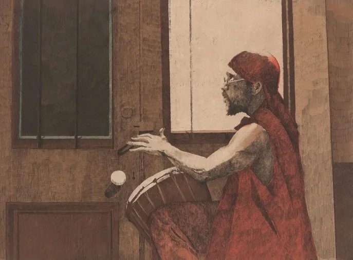 E PLURIBUS UNUM  (12" x 15½") 
Copperplate etching—color.