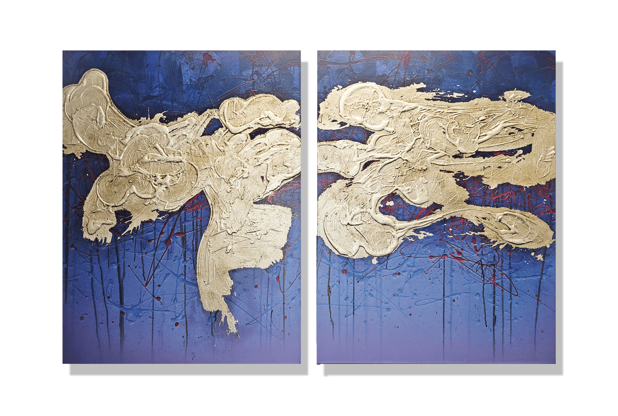  Frisson Diptych  80" x 30" (individual panels 40" x 30")  Mixed media on canvas