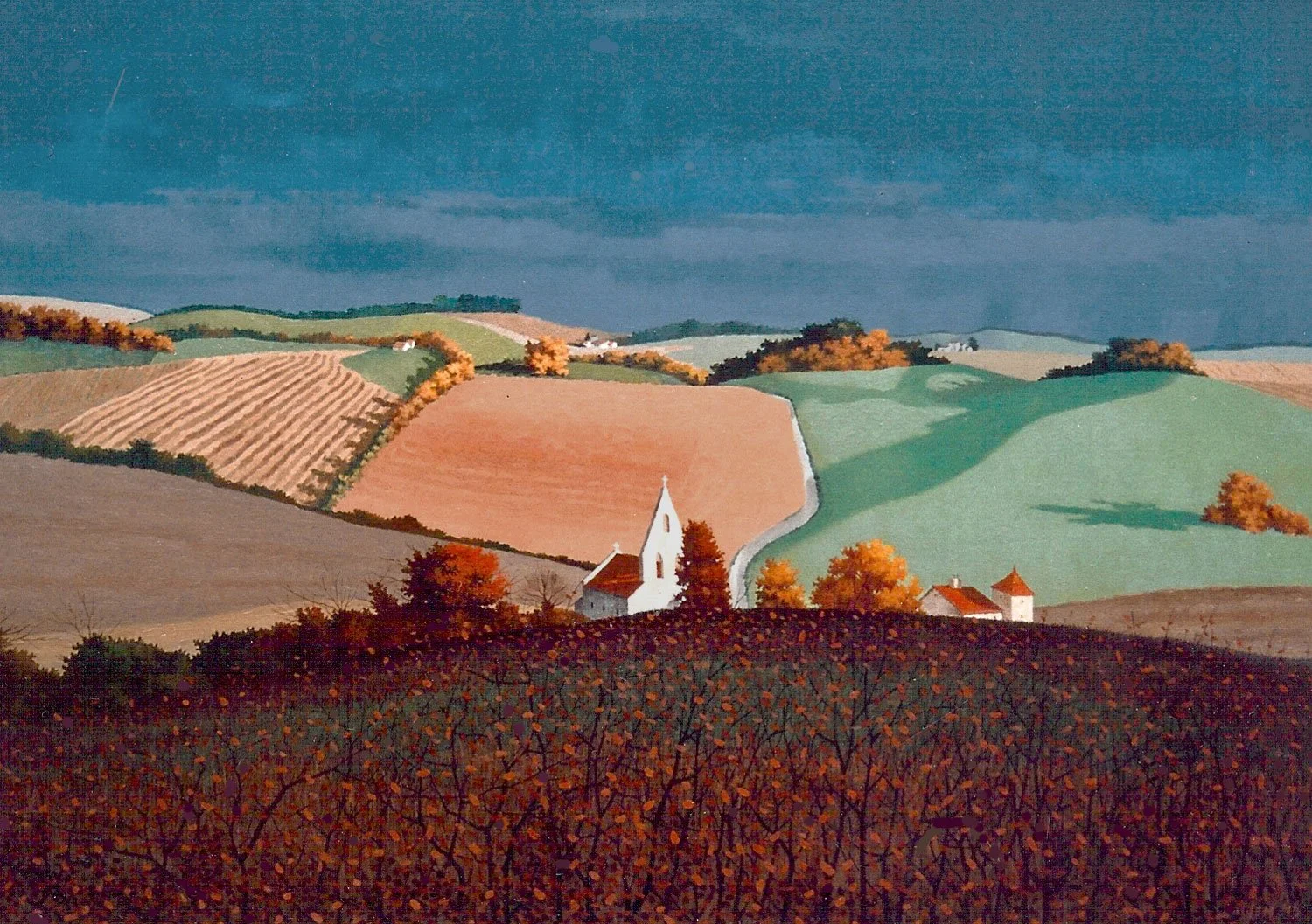  RAIN FROM SPAIN  (32" x 44"; 35½" x 47" framed)
 Oil on canvas. 1995.