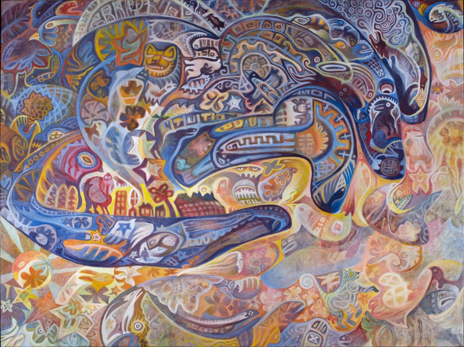  LET'S GET LOST  (30" x 40" unframed)  Acrylic and casein.