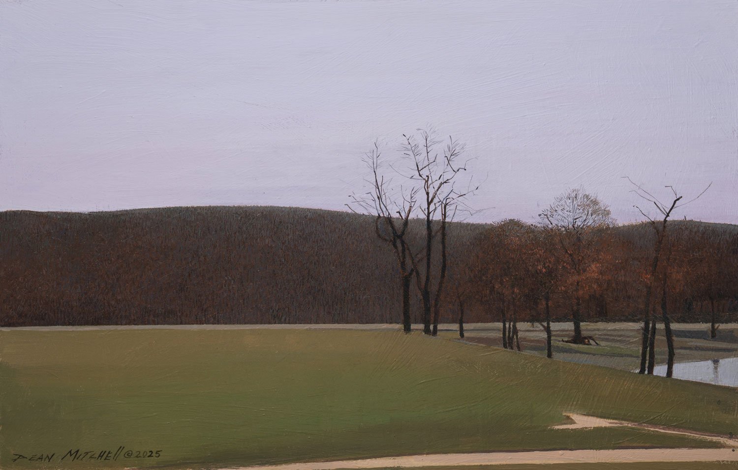  SMALL POND  (24" x 32"; 31" x 39½" framed)
 Oil on panel. 2025.