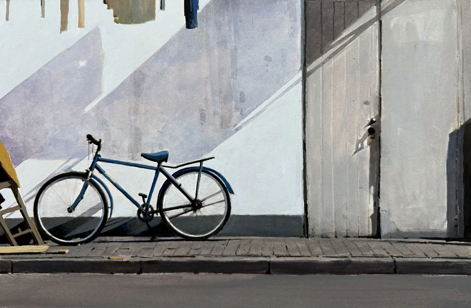  CITY BIKE  (11" x 14"; 20" x 23" framed)
 Acrylic on panel. 