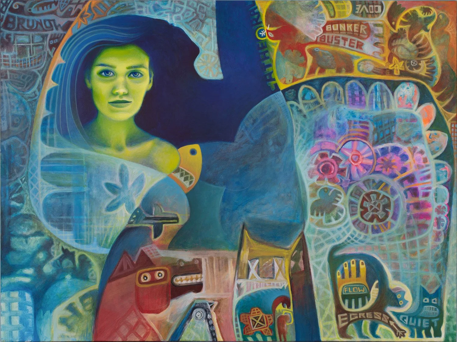  CATHEDRAL  (30" x 40" unframed)  Acrylic and casein.