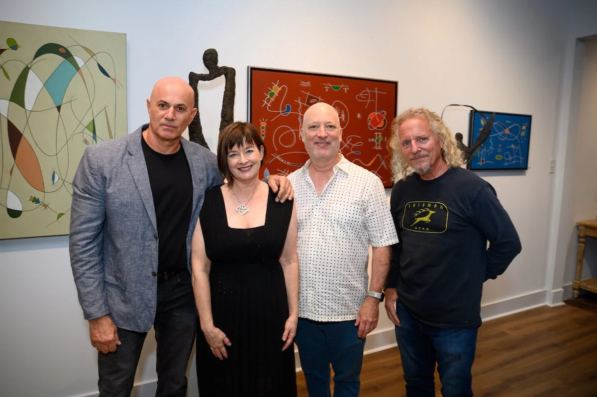 Jill McGaughey with artists Jordan Ivanov (Left), Ken Nahan, and Steve Martin.
Photography by: Frank Aymami III