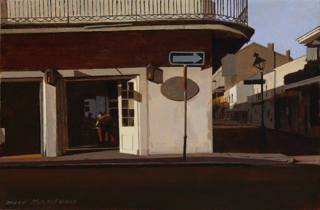 French Quarter Morning by Dean Mitchell captures that fleeting, in-between hour when the city is just beginning to stir. Light moves softly across the architecture, catching edges and casting long, quiet shadows that do most of the storytelling.
Mitc