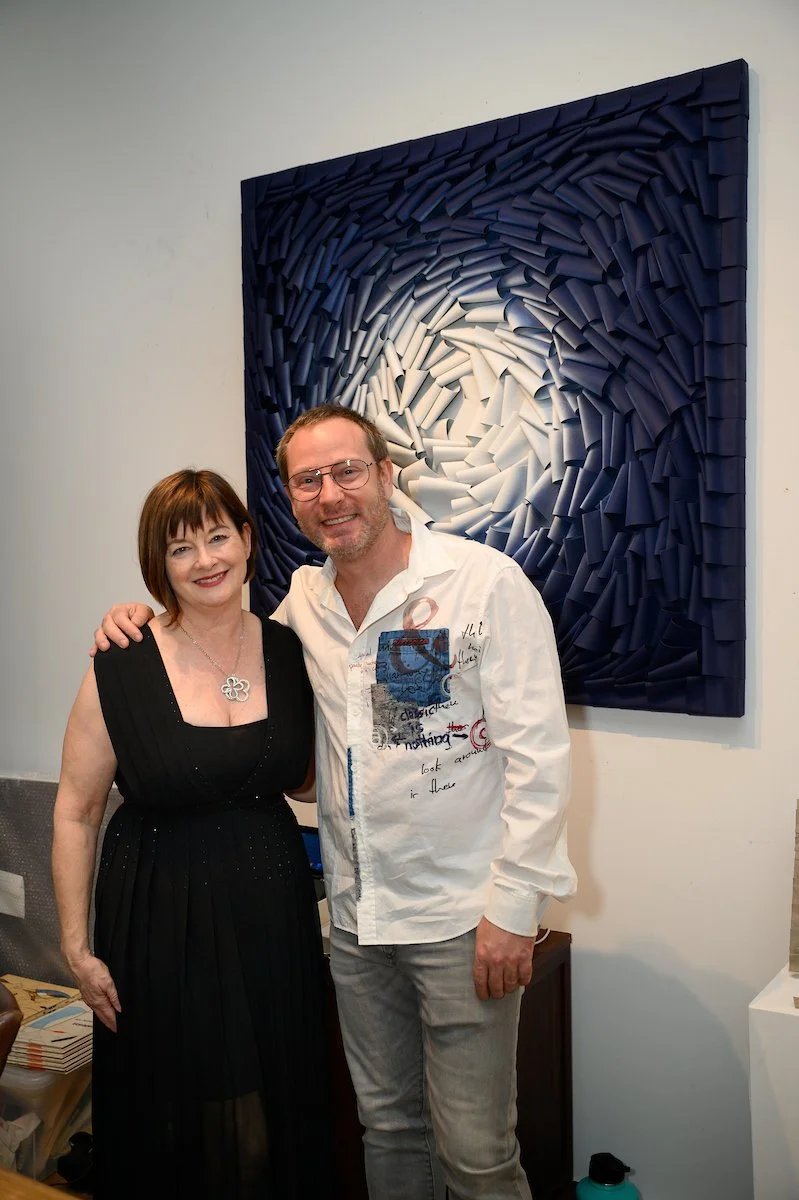 Jill McGaughey with artist Rodrigo Franzao

Photography by: Frank Aymami III