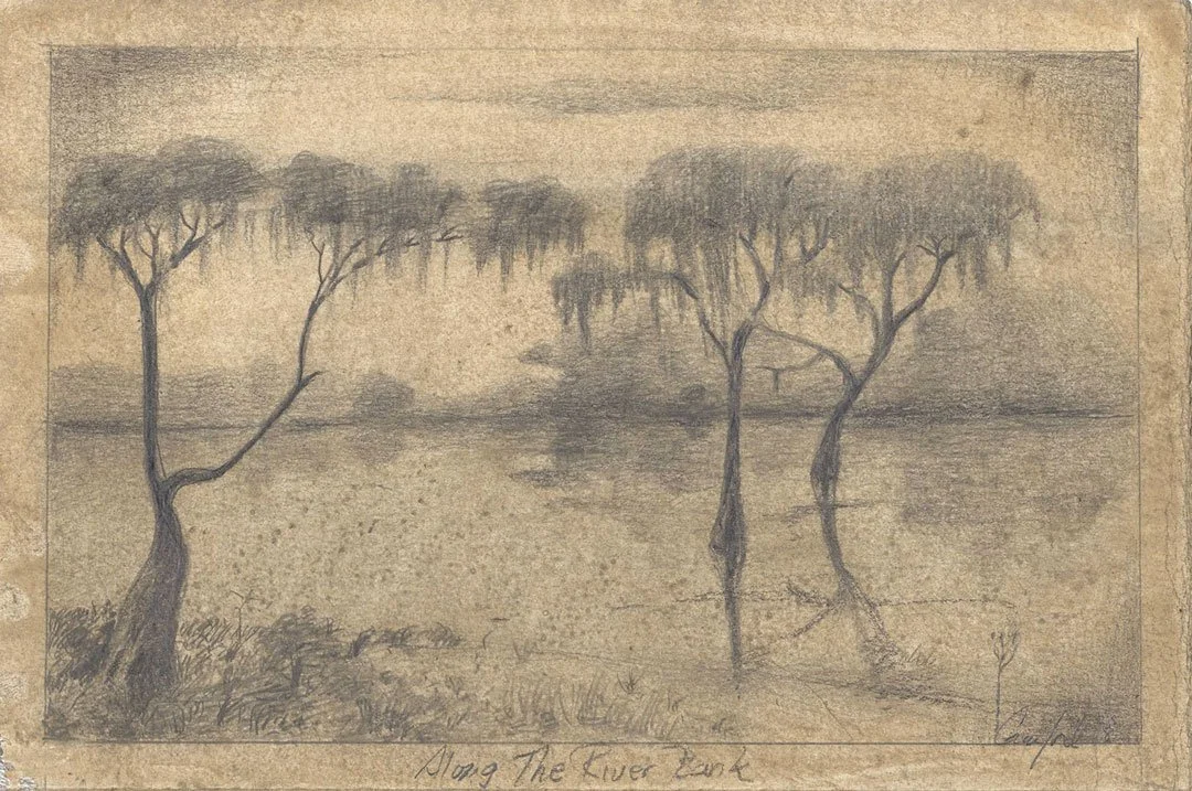 Along the Riverbank
Pencil 6" x 9"