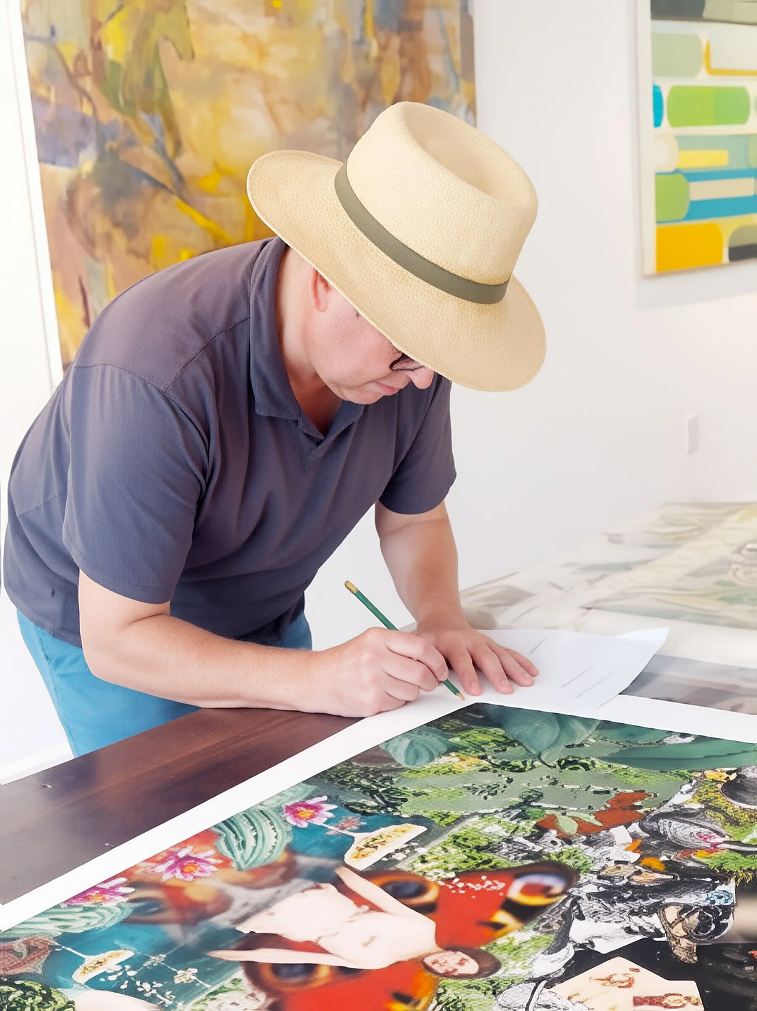  The Awakening  Artist Simon Blake signs his work.