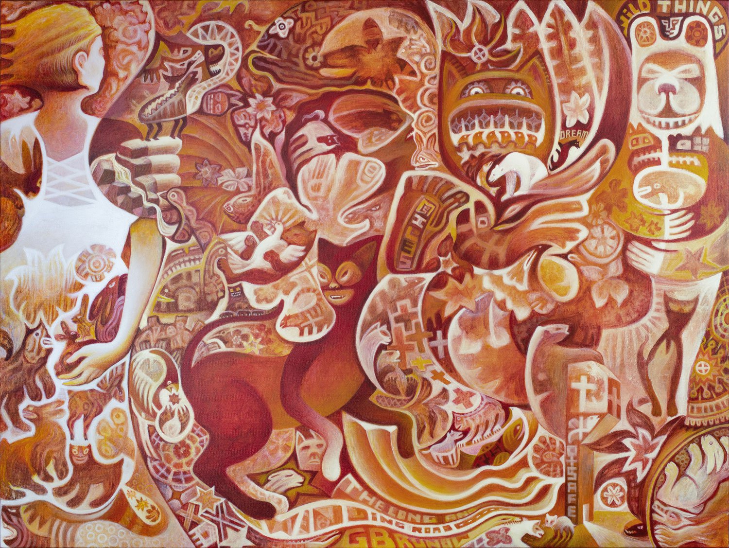  WILD THINGS  (30" x 40" unframed)  Acrylic and casein.