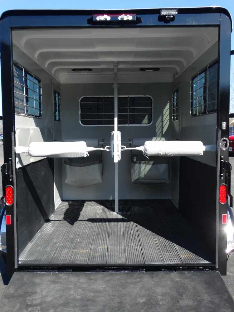 2 Horse Gooseneck Walk Thru with Dress Details — Happy Trails Trailers