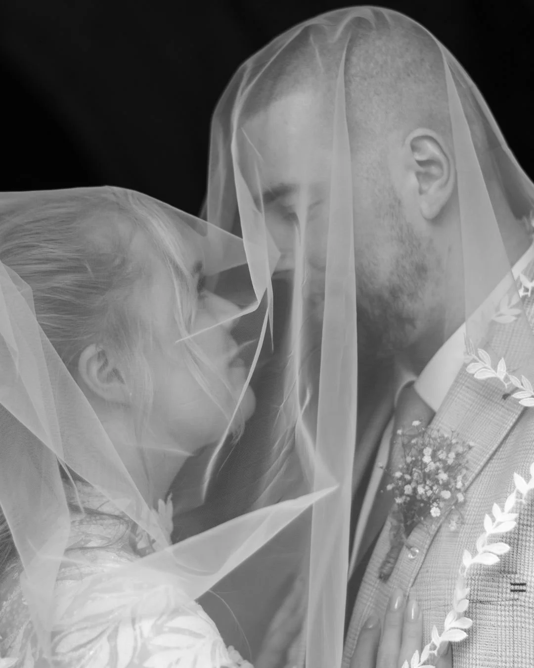 Bride and groom getting married in Car Colston