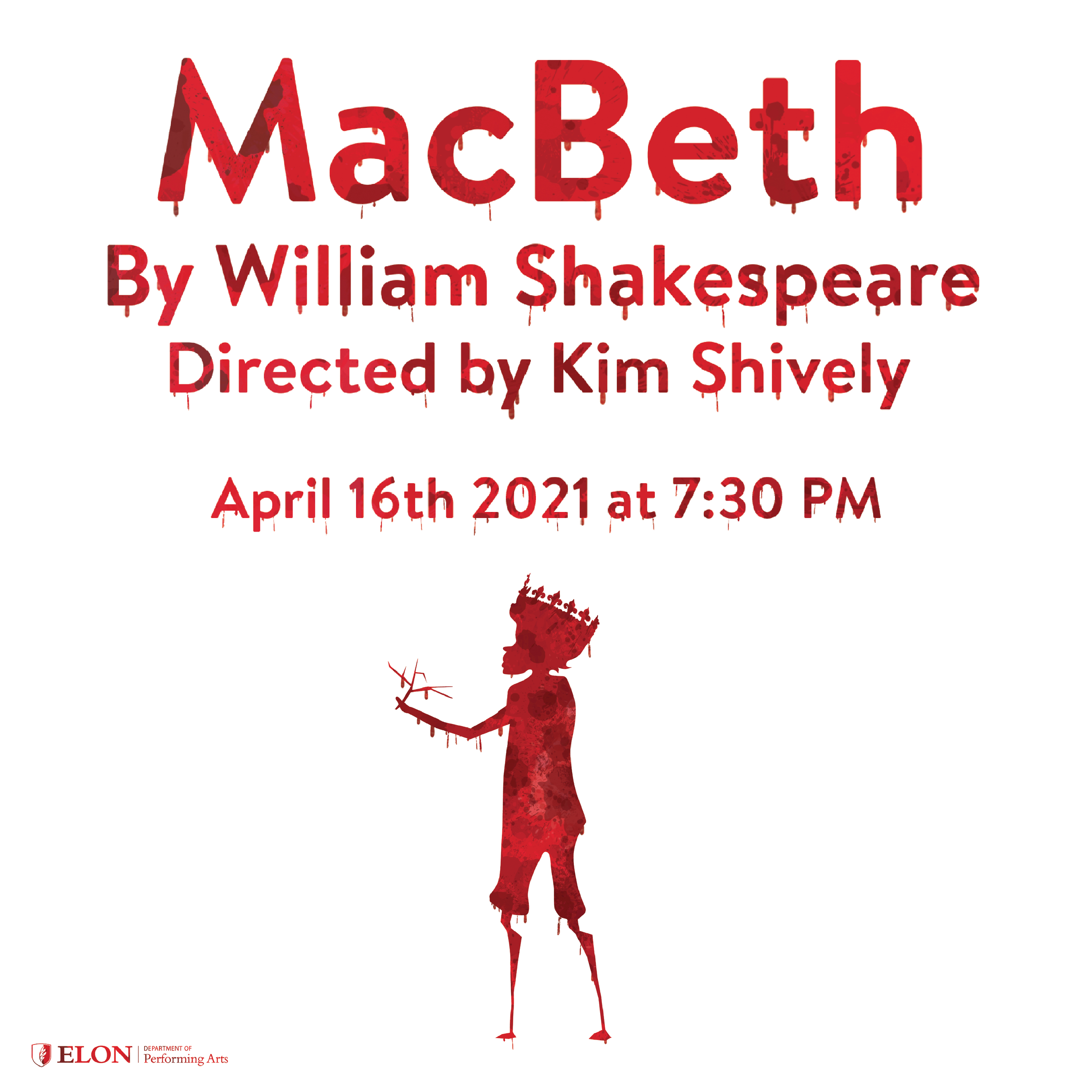 April 2021: For his final bow at Elon University, Kevin was Banquo in Elon University's production of The Scottish Play. Click the image for access to the show!