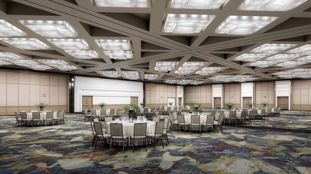 A rendering of the ballroom’s interior. Image credit Hyatt Regency Irvine