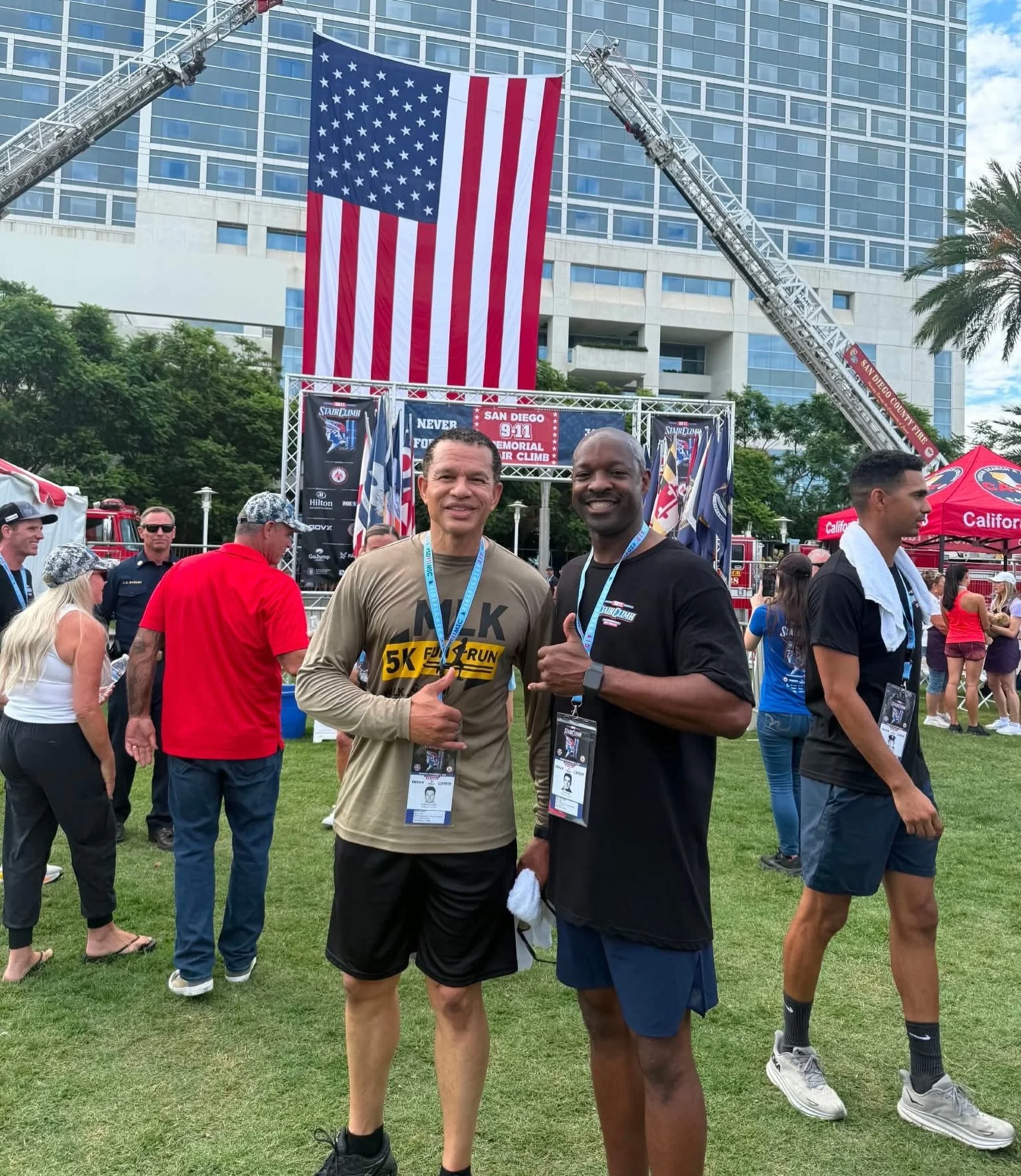 San Diego Alphas showed up in remembrance and honor. 🇺🇸

Bro. Robert Walker and San Diego Fire Chief Bro. Robert Logan represented the Brotherhood today at the San Diego 9/11 Memorial Stair Climb at the Hilton San Diego Bayfront, honoring the lives