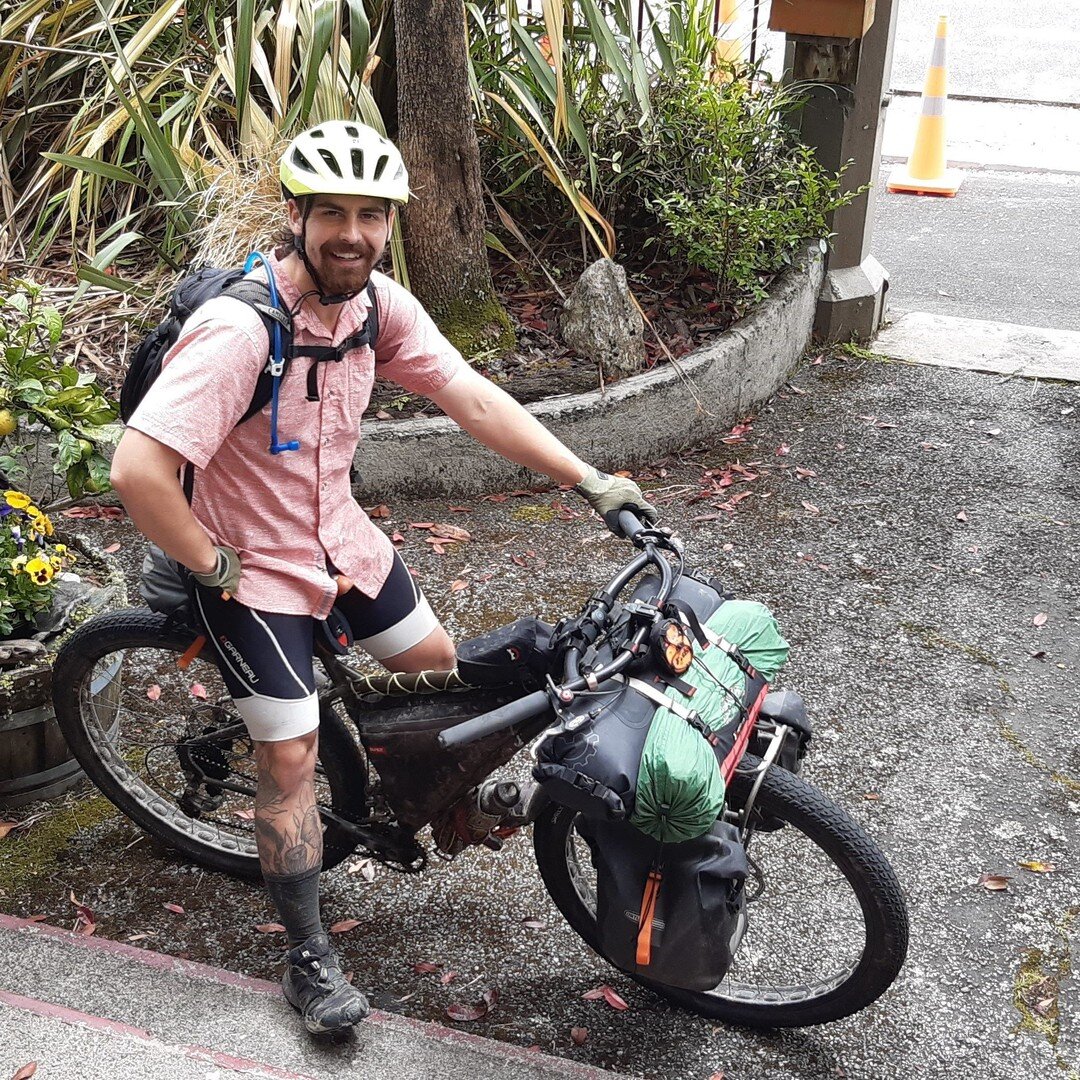 We have so many wonderful cyclists visiting us here at Noah's Ark Backpackers. 
Meet Matt.  He decided to Bike the Paparoa Track.  He left Noah's after lunch, biked to Blackball, completed the track, came out at Punakaiki and then decided to bike bac