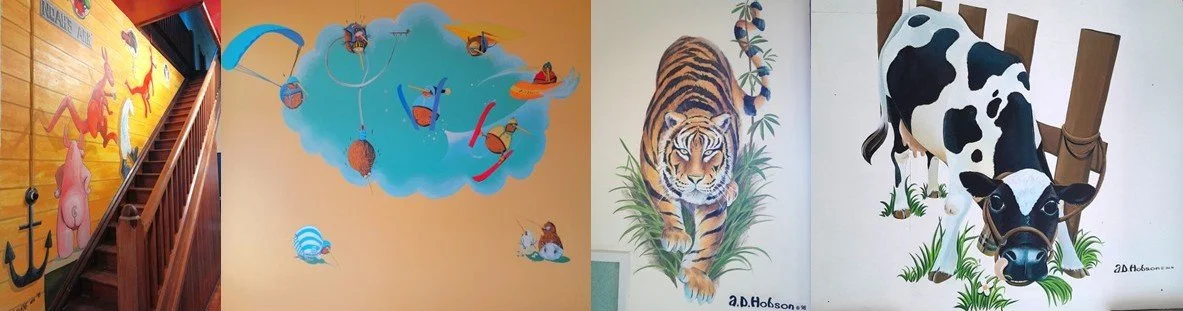 Themed rooms at Noah’s Ark Flashpacker in Greymouth featuring unique murals, comfortable bedding, and modern amenities for flashpackers.