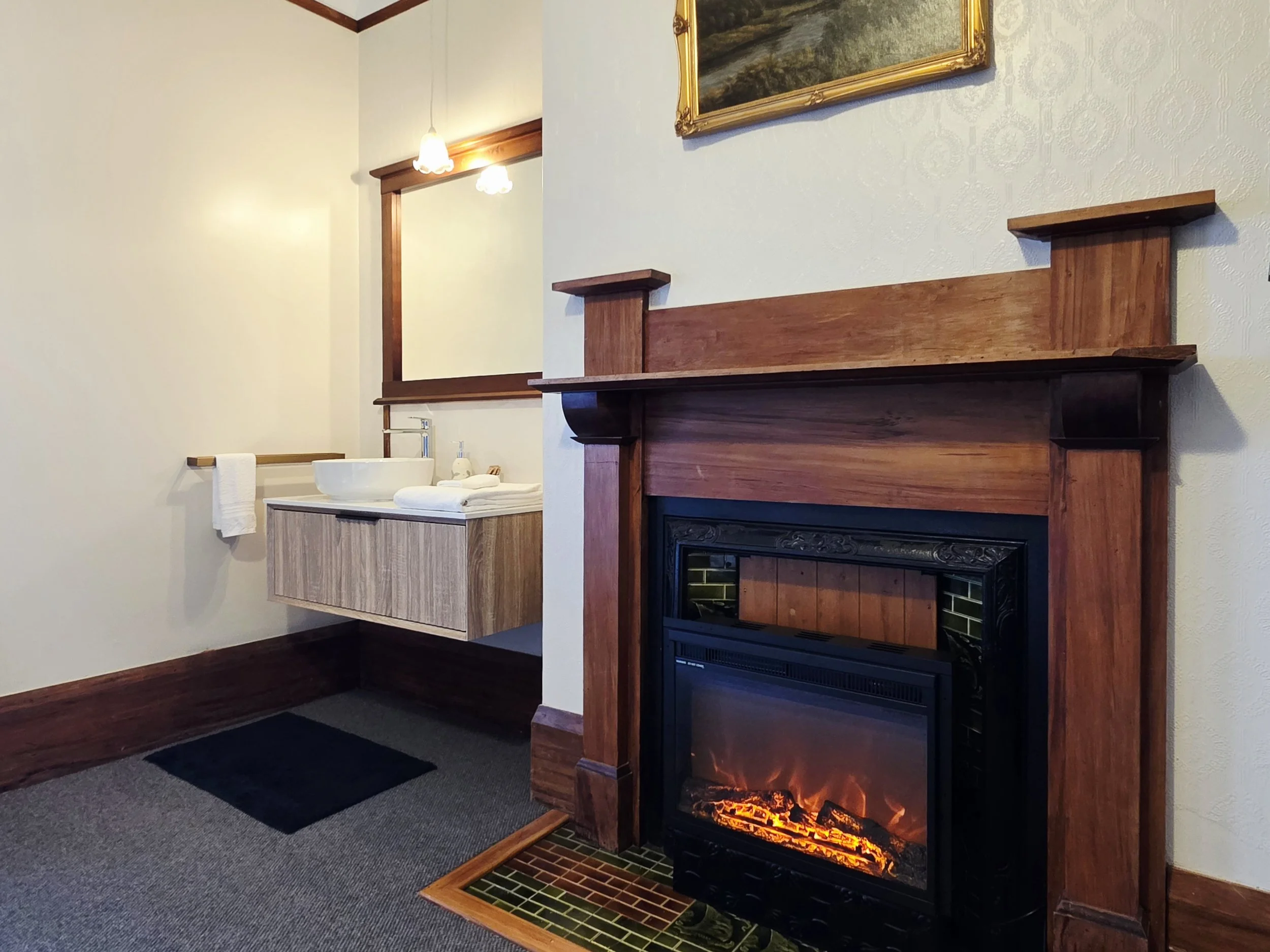 Electric Fireplace with Vanity