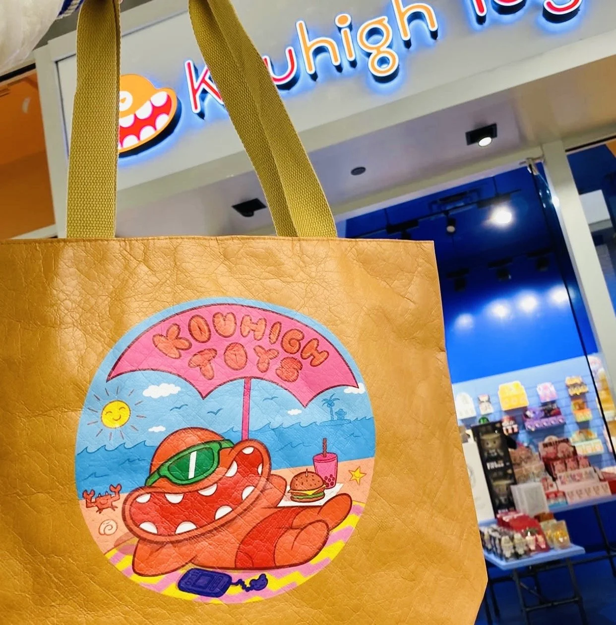 Tote bag from Kouhigh Toys Irvine opening day