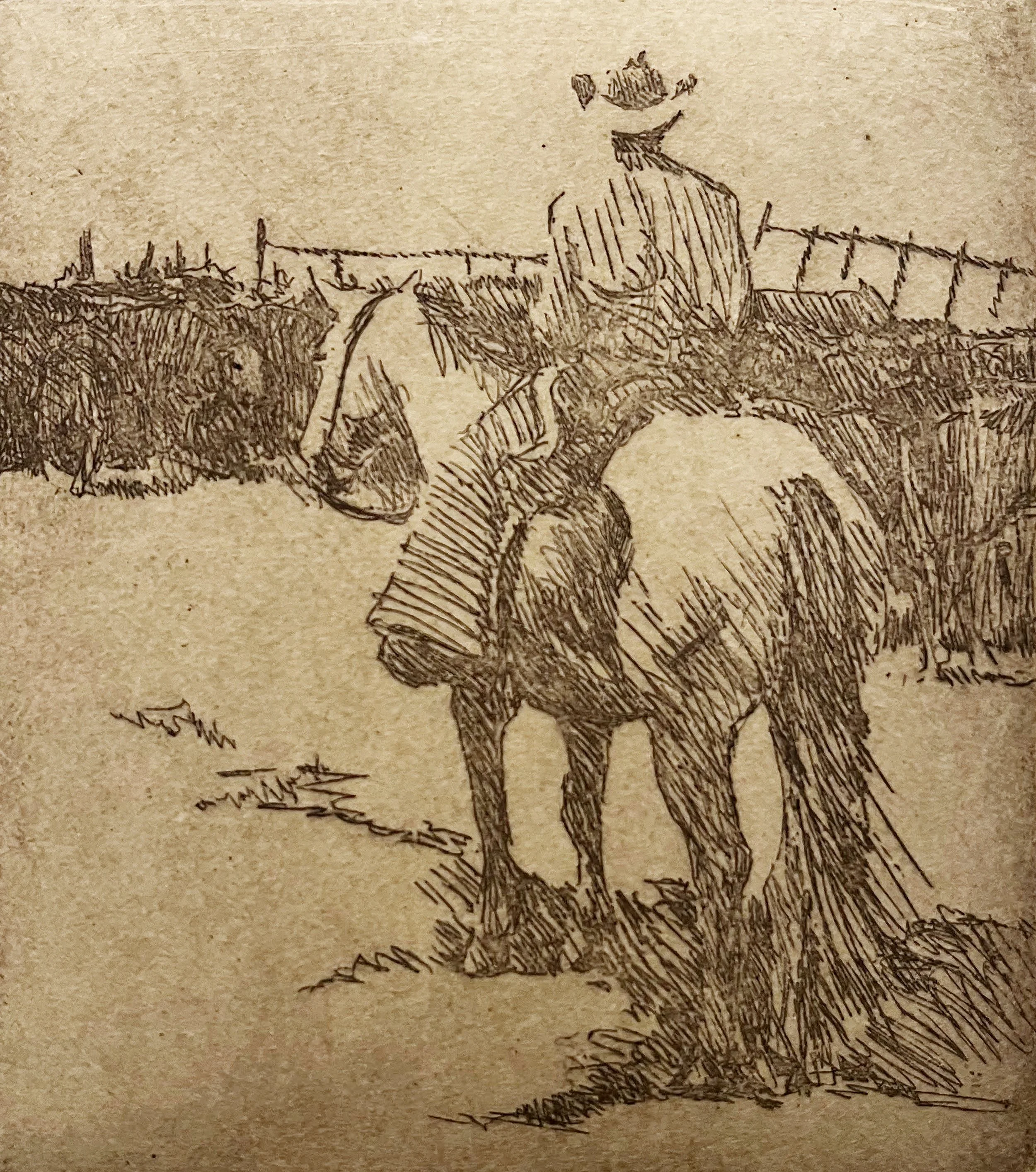 "Holding Herd"  Intaglio Etching
