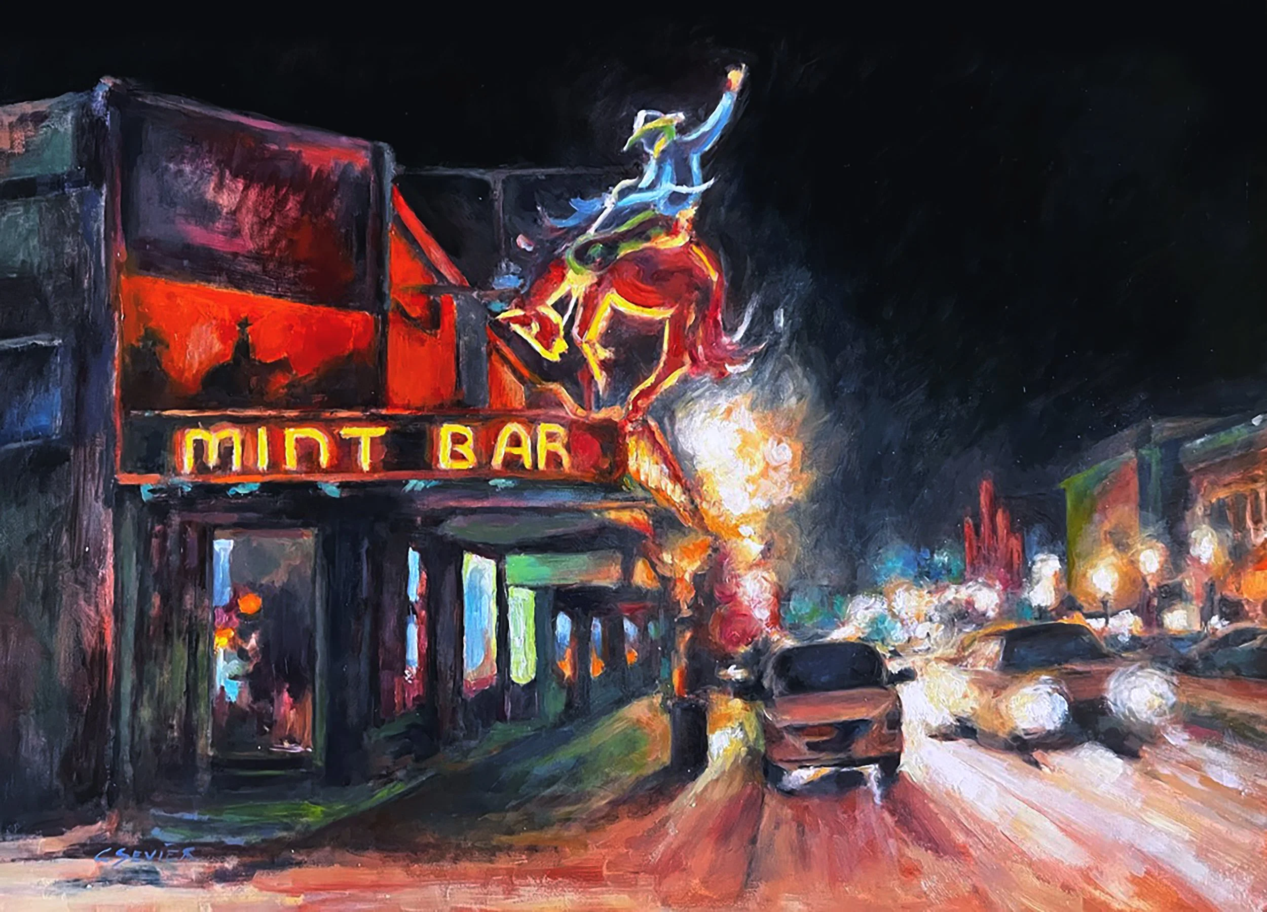 18" x 24" commission of the Mint Bar in oil 2026