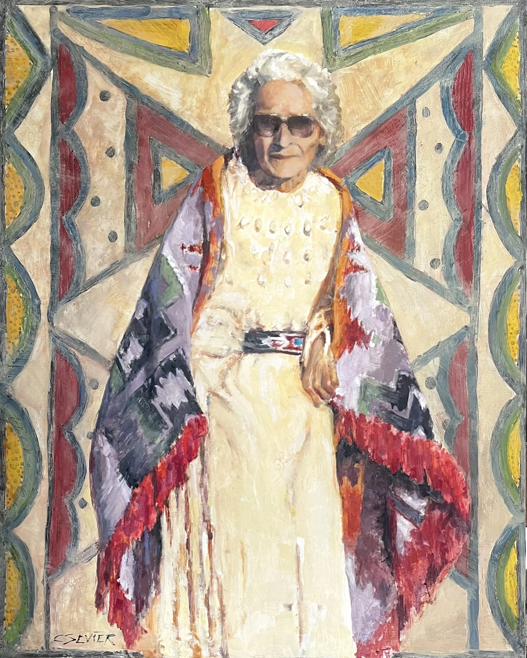 Encaustic and Oil lPainting of My Great Grandmother