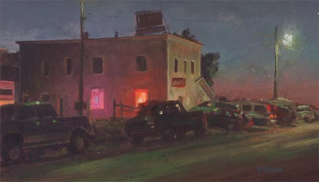 "Night Of The Cowbells"  Lost Springs, WY acrylic painting