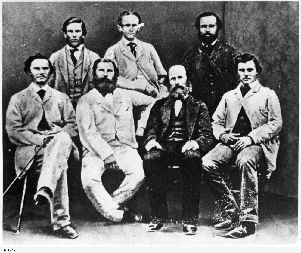 Stuart Expedition members - Approximately 1862.  Photo B-1342