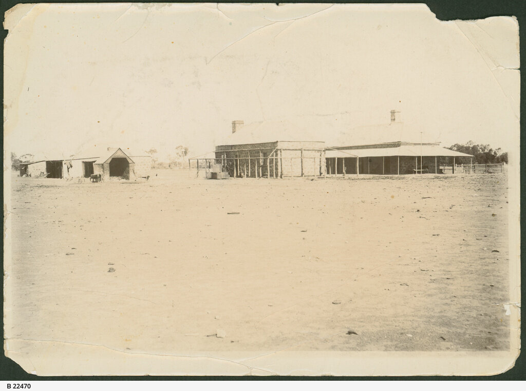 Photo 1) Overland telegraph station at Tennant Creek. Approximately 1880