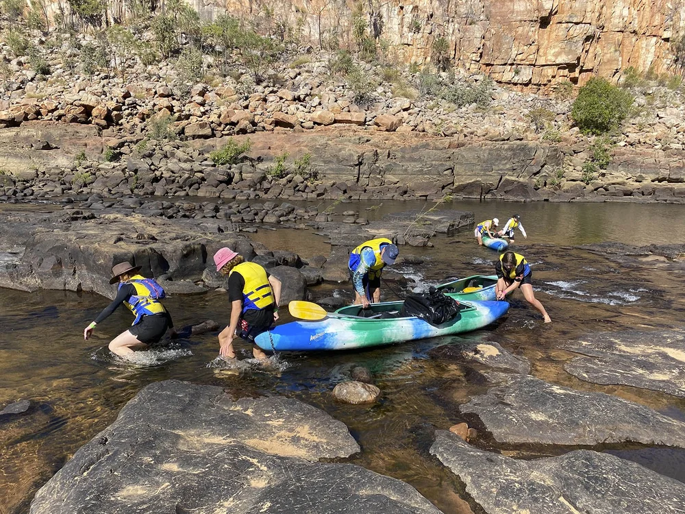 Canoes needing to be hauled