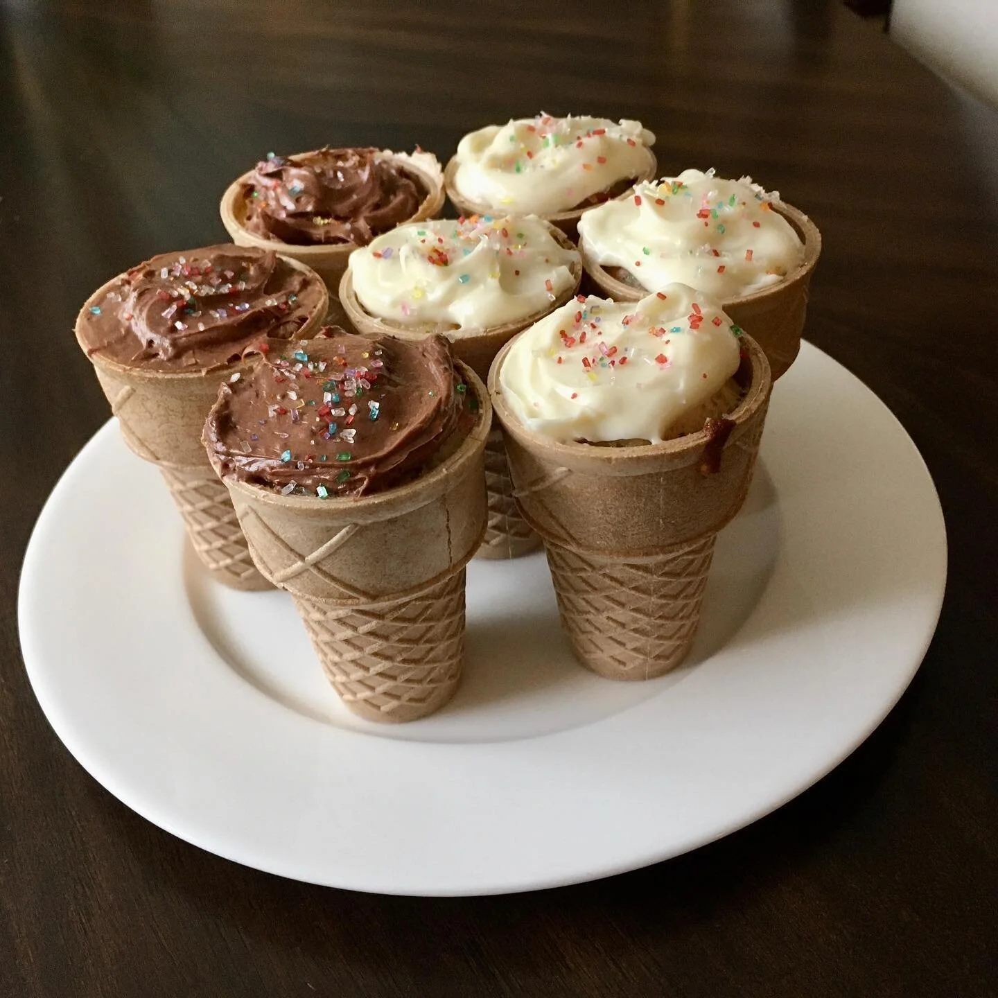 Ice cream cone cupcakes!! Birthday flavor 😉