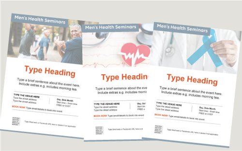 Men’s Health Event Poster Templates 5 versions