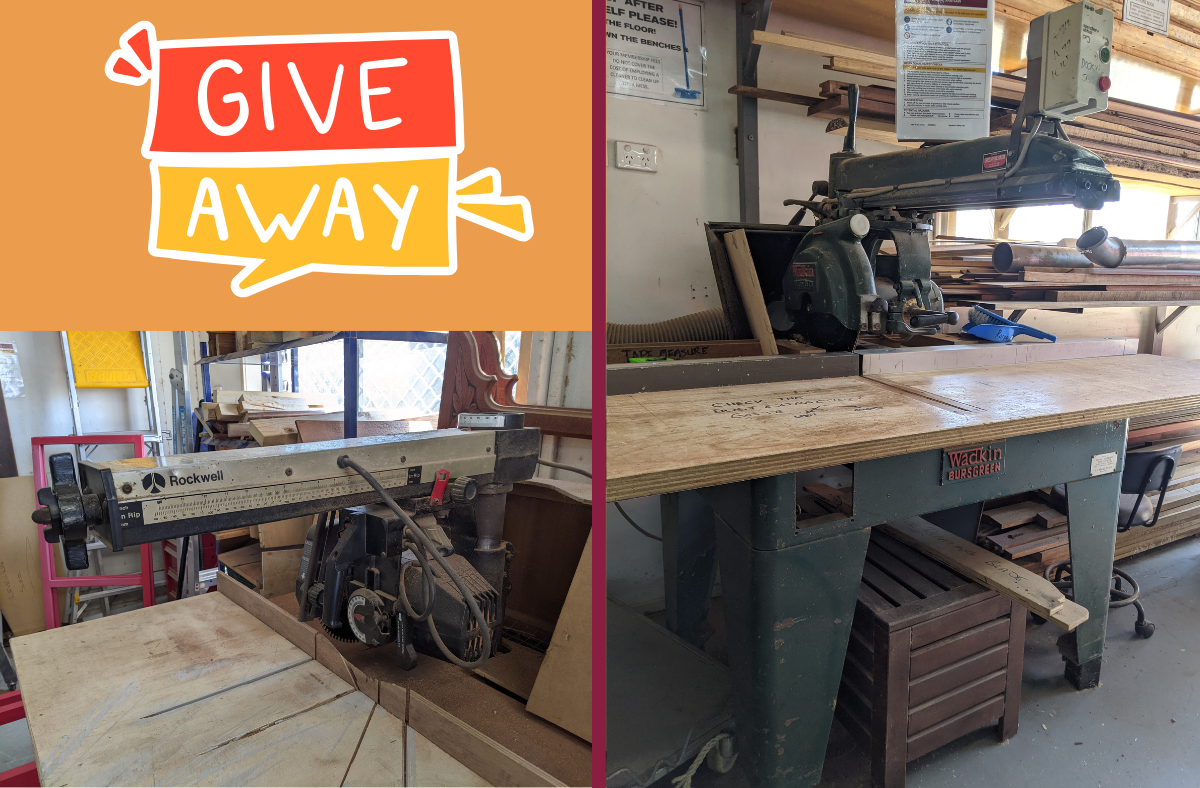 Giveaway: Radial Arm Saws free to another Men’s Shed