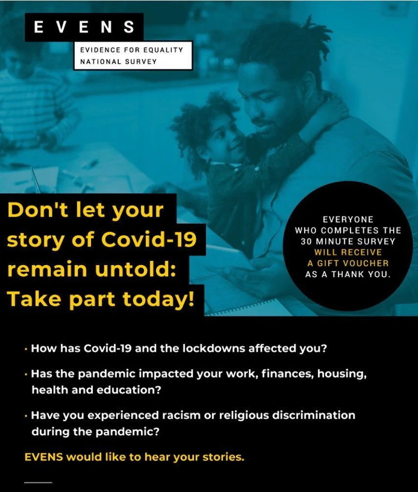 Don&rsquo;t let your story of COVID-19 remain untold: Participate in the @evensurvey .

Go to link below to participate in the survey 👇🏼

https://evensurvey.co.uk