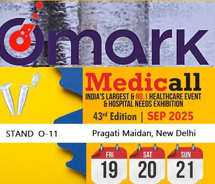 Promotional poster for Mediall, India's largest healthcare event, held in September 2025 at Pragati Maidan, New Delhi. It features dates September 19-21, with a stand number O-11 and emphasizes hospital and healthcare needs.