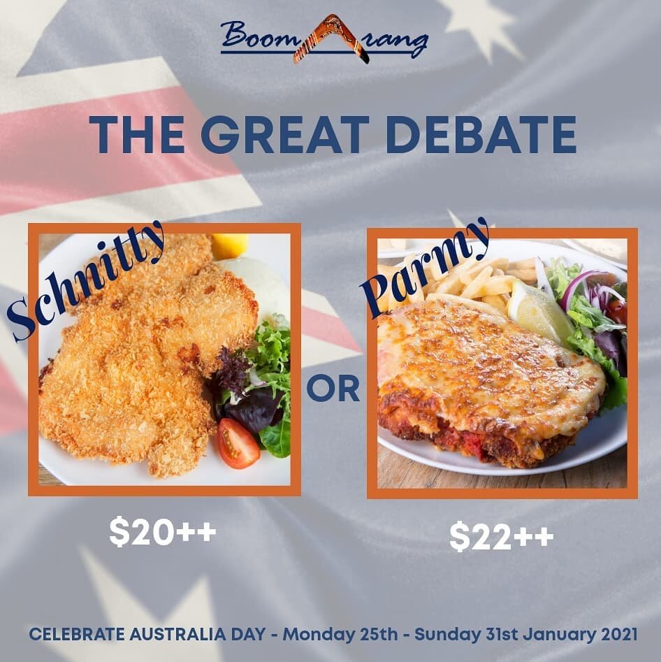 #thegreatdebate #schnitty vs #parmy
Decide for yourself this #australiaday