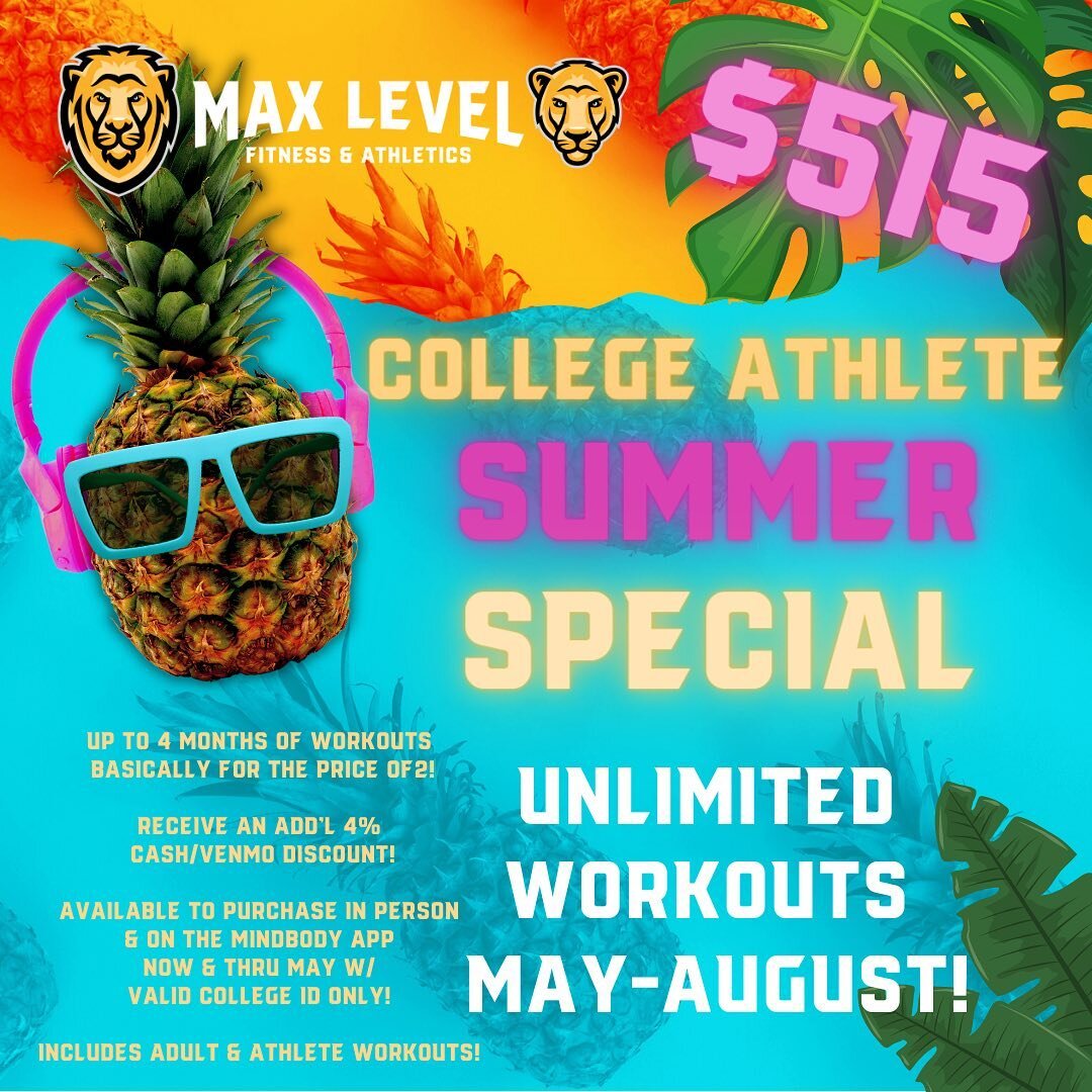 Word on the street is all you college kids start coming home as early as next week! So this deal&rsquo;s for YOU&hellip;unlimited workouts May-August for just $515. That&rsquo;s up to 4 months of workouts basically for the price of 2! So the earlier 