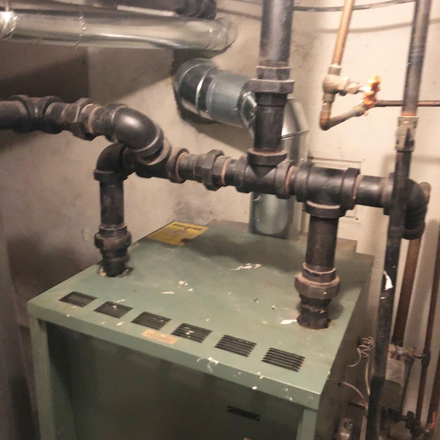 When heating problems present themself and your steam boiler needs replacing just call us! Before &amp; After ⬅️➡️ from one of this weeks Steam Boiler removal and installation projects.