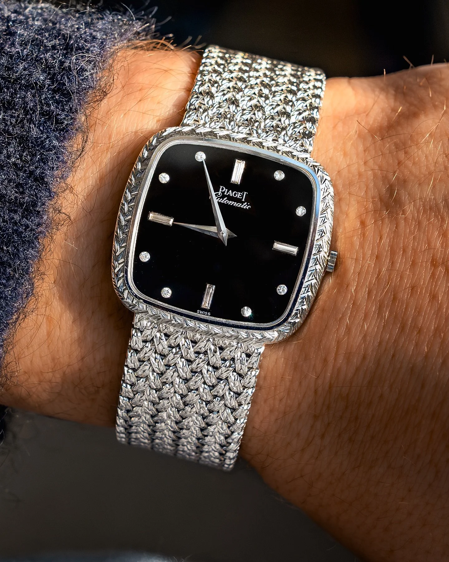 A Piaget Society gathering celebrating the subject of @justinhast&rsquo;s new book, the Warhol. 

Thank you for a memorable evening and to Dan from @somlo_london for the loan of this white gold 9P 12773 with onyx + diamond dial 💎

@piaget
@diamondma