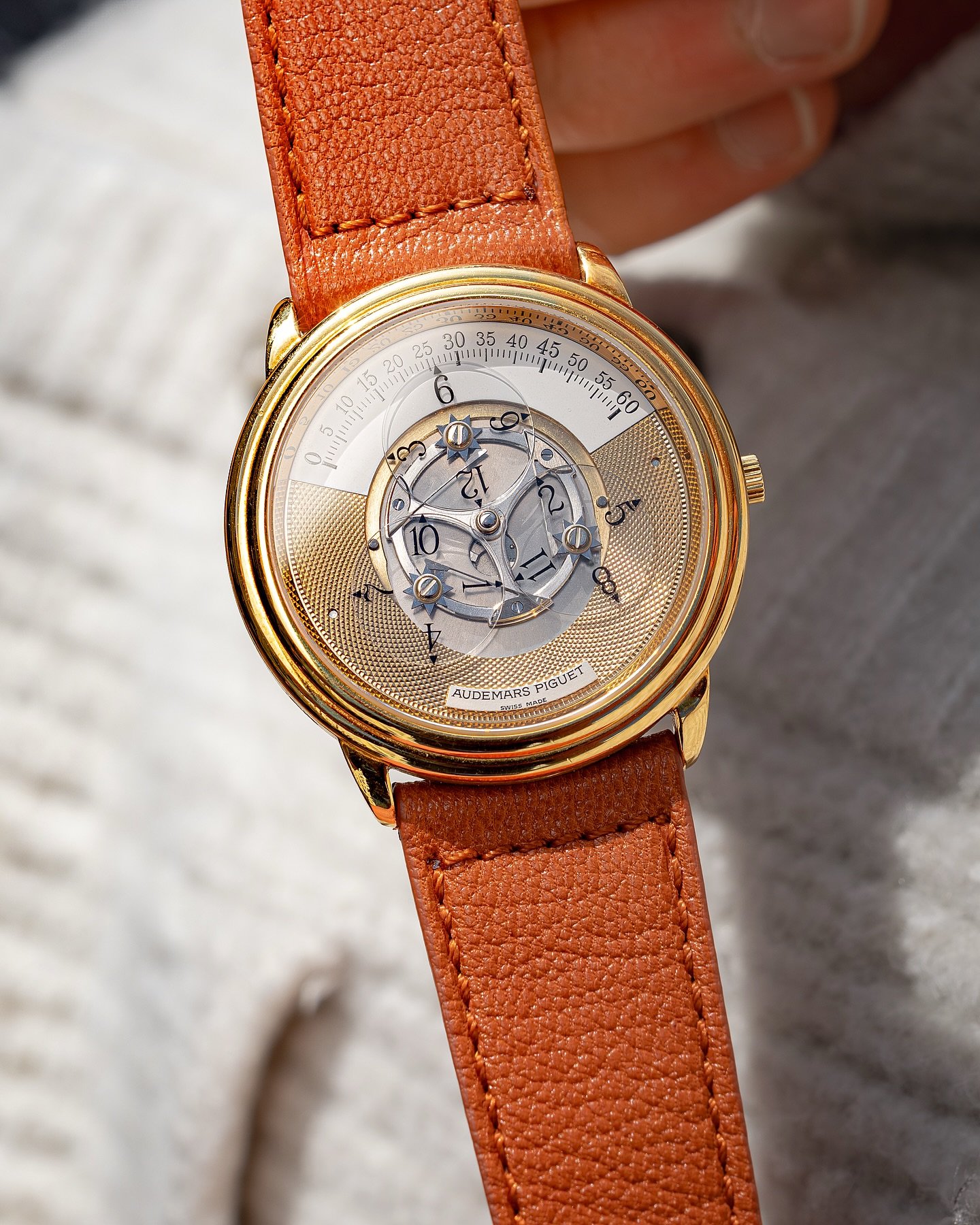 I think the Star Wheel from Audemars Piguet will always have a place in my heart.

Revived in the early 1990s, the wandering hours display feels completely detached from conventional timekeeping. There are no hands sweeping, just rotating sapphire di