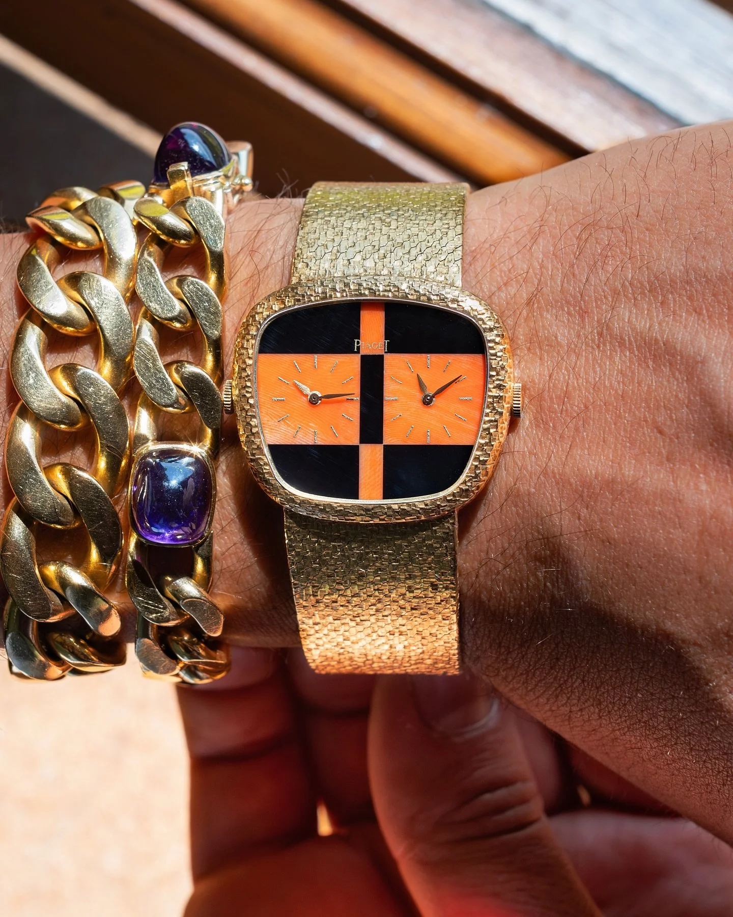 Colour Walk - Watch Edition: Gold 💛

Piaget
Patek Philippe
Audemars Piguet
Berneron
Jaeger LeCoultre
Parmigiani Fleurier 
A.Lange &amp; Sohne
Rolex
Franck Muller
IWC 
Biver 

💥