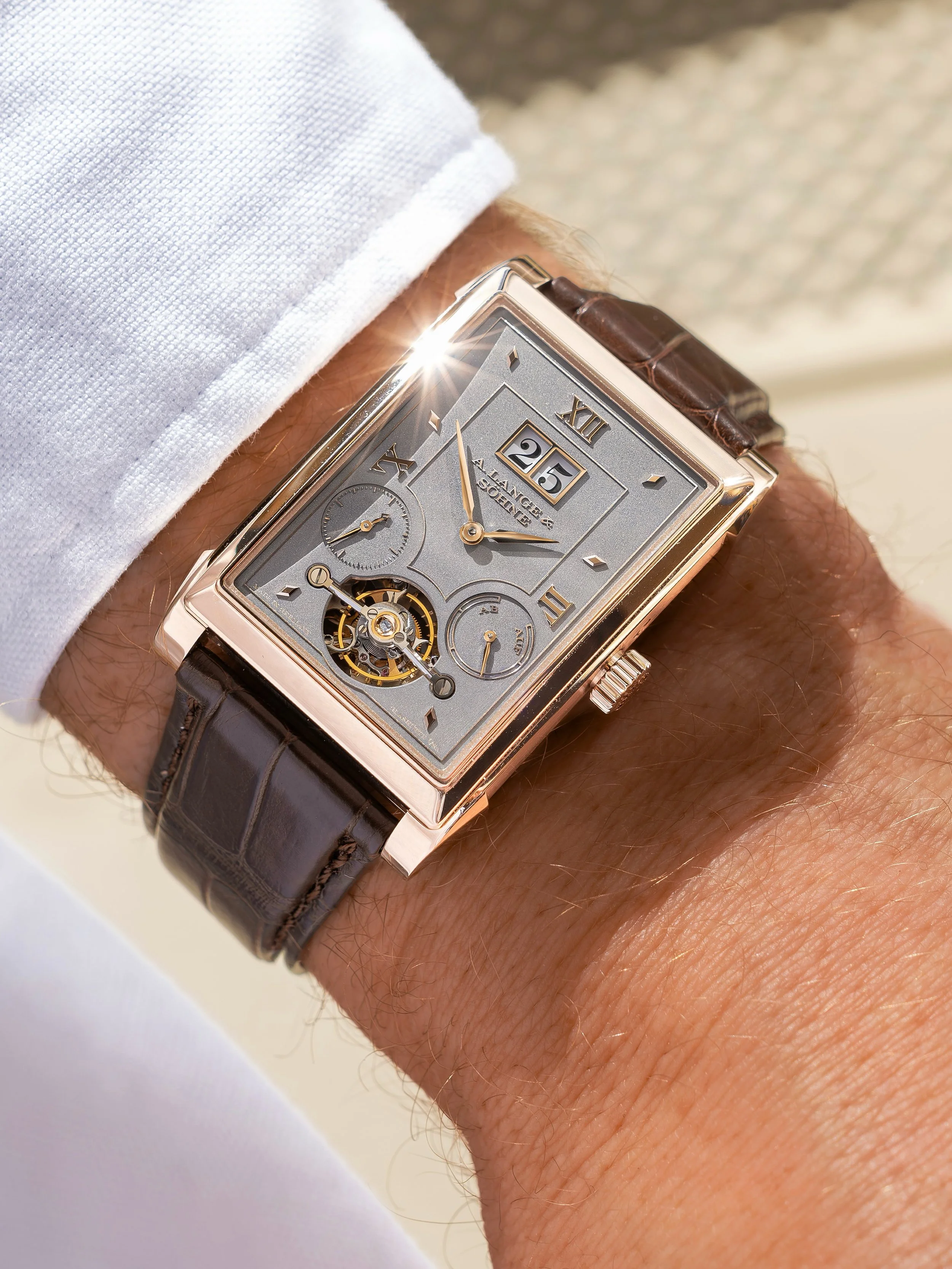 Honeygold has all Lange lovers in a chokehold for a reason, and it&rsquo;s the only choice to bring the Cabaret back. This return is a noteworthy one, as we also get a honeygold dial and a hacking tourbillon. 

The Cabaret is truly such an overlooked